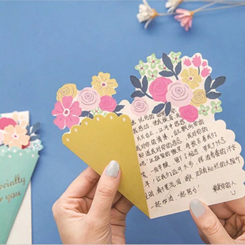 Creative Bouquet Greeting Card Message 5pcs/lot for Wedding Birthday Party Invite Gift Box Decorations AQ104 | Дом и сад