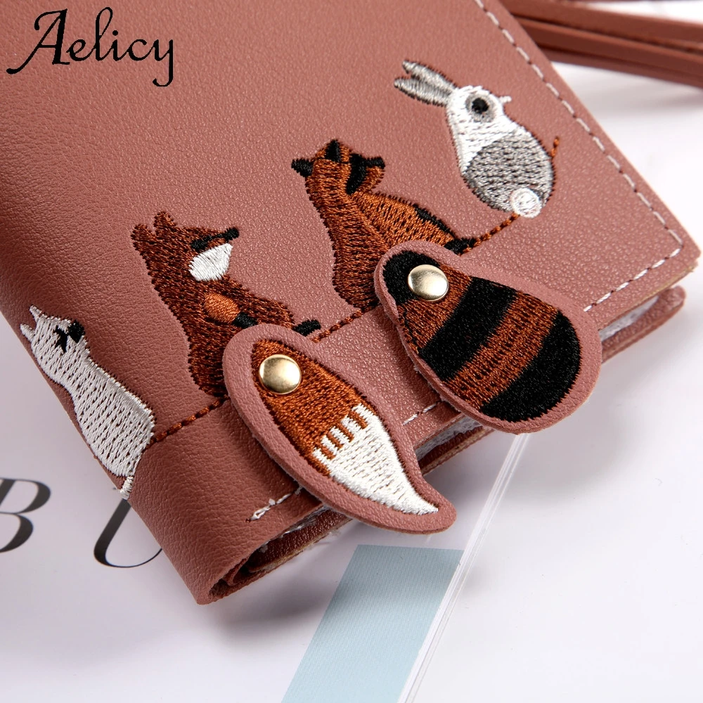 Aelicy женский короткий кошелек с лисой кошкой кисточками для монет