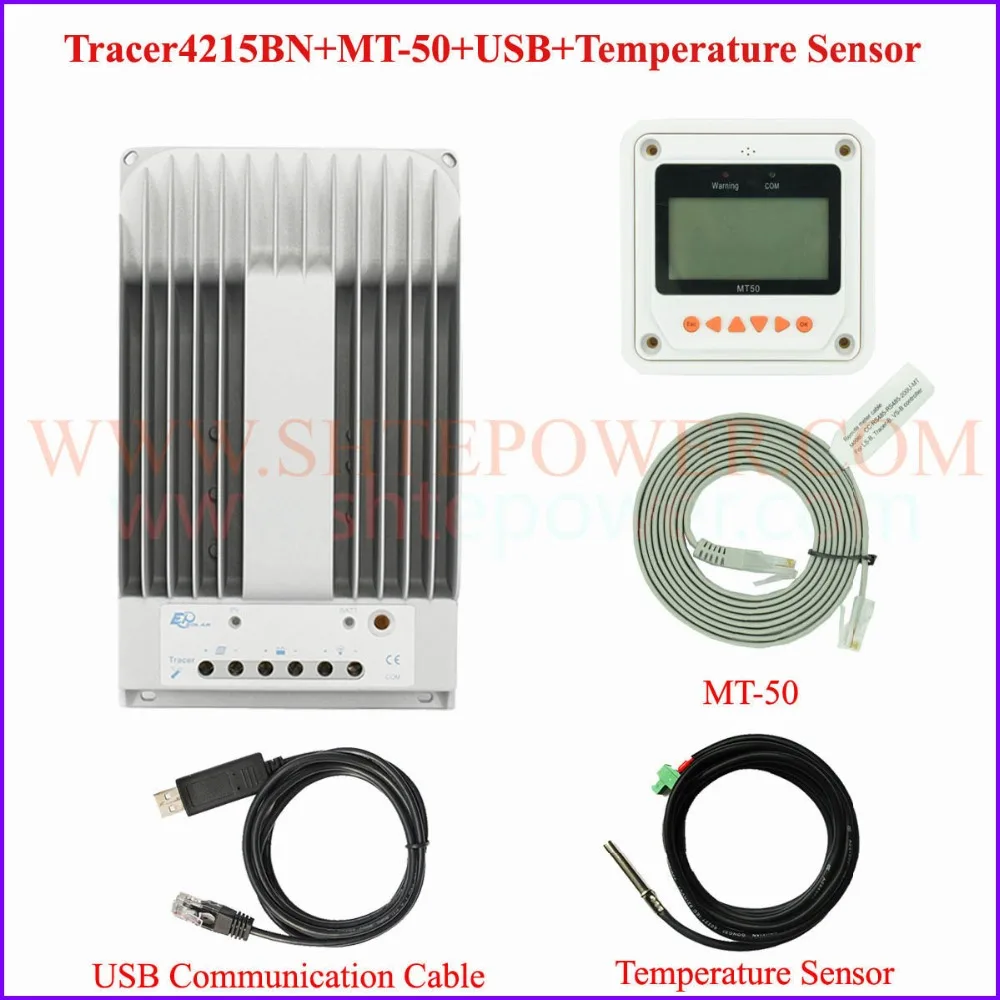 

Hot Sale 40A 12V 24V New Tracer 4215BN 40 amps MPPT Solar Charge Controller with PC USB cable & Temperature Sensor Cable