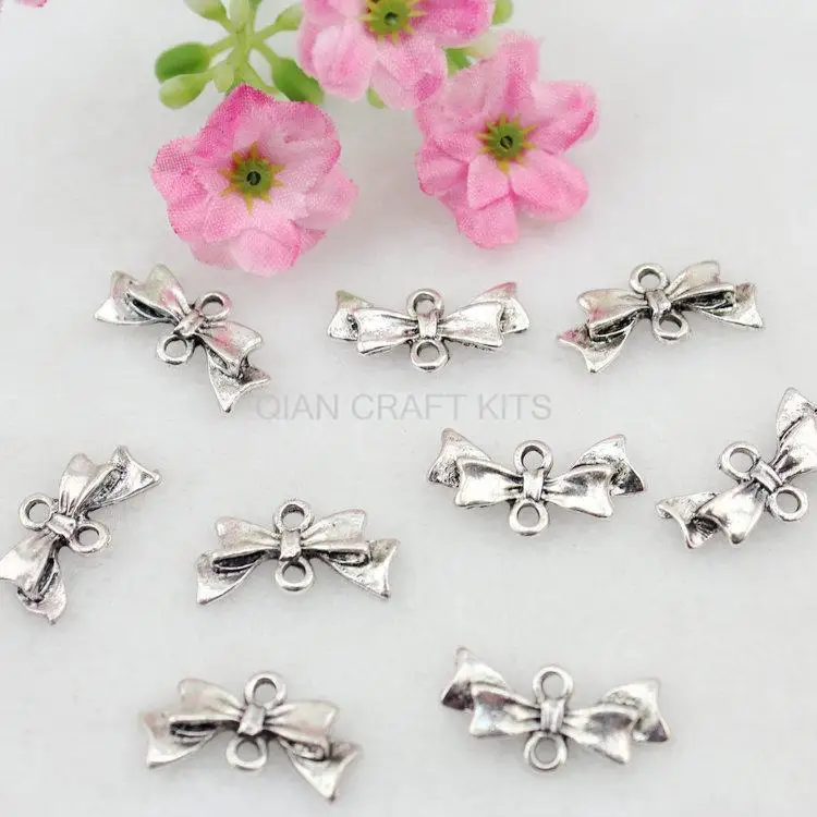 15 шт. в форме банта античное серебро 20*10 мм подвеска из цинкового сплава капельки