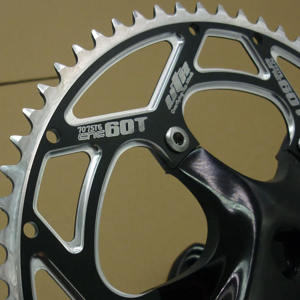 7075 alloy single speed teeth Chain set 60T big Road Bicycle crankset 60 gear Track Fixie Fixed bike chainset for Folding | Спорт и