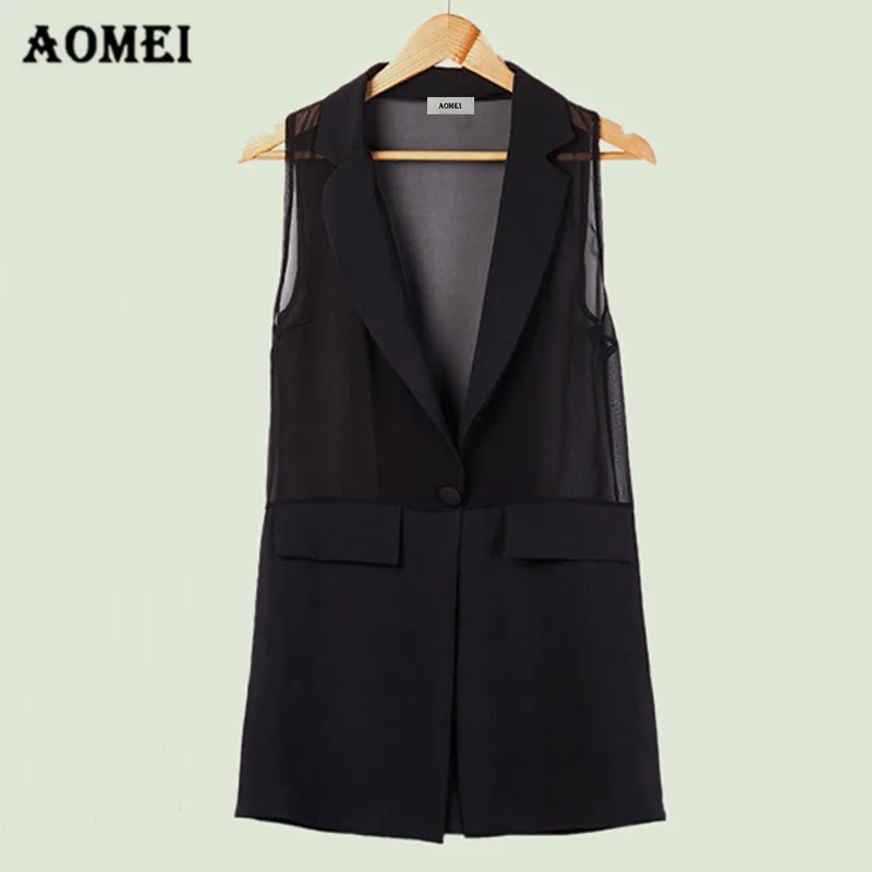 

Women Vest Office Lady Coat Sleeveless Vests Waistcoat Colete Jacket Patchwork Outwear Wear to Work V Neck Casual New Fashion