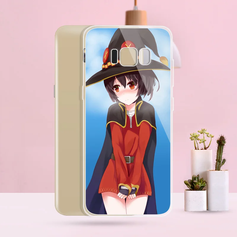 N142 Megumin Мягкий ТПУ силиконовый чехол для Samsung Galaxy A3 A5 A6 A7 A8 A9 M10 M20 S10 S10E Lite Plus 2017 2018 |