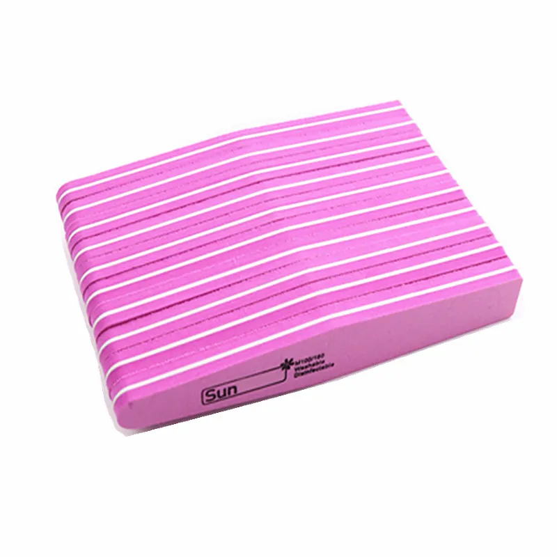 10pcs/lot Double Side Nail Files Buffer 100/180 Trimmer Lime a Art Tools Washable Buffing Sanding File Sponge | Красота и здоровье