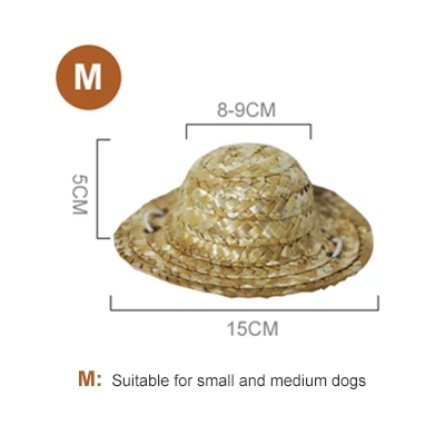 Beach Straw Hat-M Летняя одежда для собак, Гавайский стиль, Пляжная рубашка, Цветочный жилет, одежда для домашних животных, для маленьких и средних собак, чихуахуа, французского бульдога, кота, костюм - Цвет: Beach Straw Hat-M