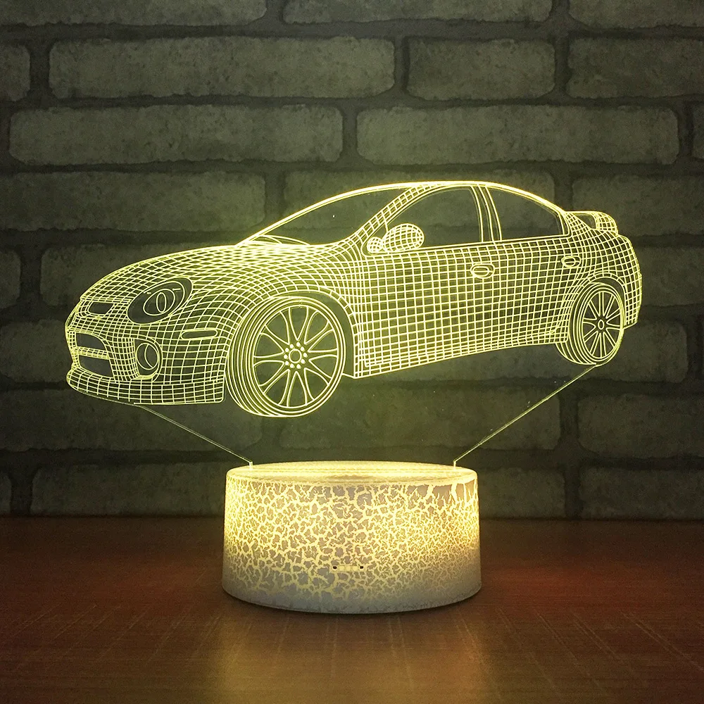 Оптовая продажа красочная акриловая 3d настольная лампа прикроватная