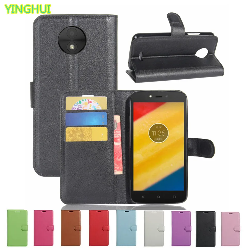 Роскошный футляр для телефона Funda Motorola Moto C 2017 чехол Coques с подставкой флип кошелек