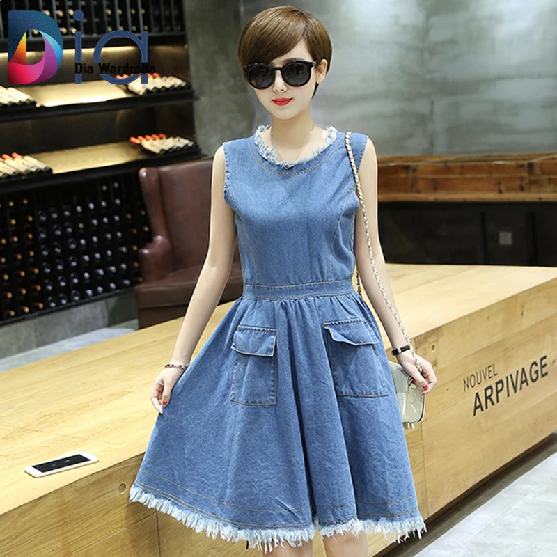Диаметр Лето Denim Платье Сплошной цвет Без Рукавов Бретели Краткое Комбинезоны