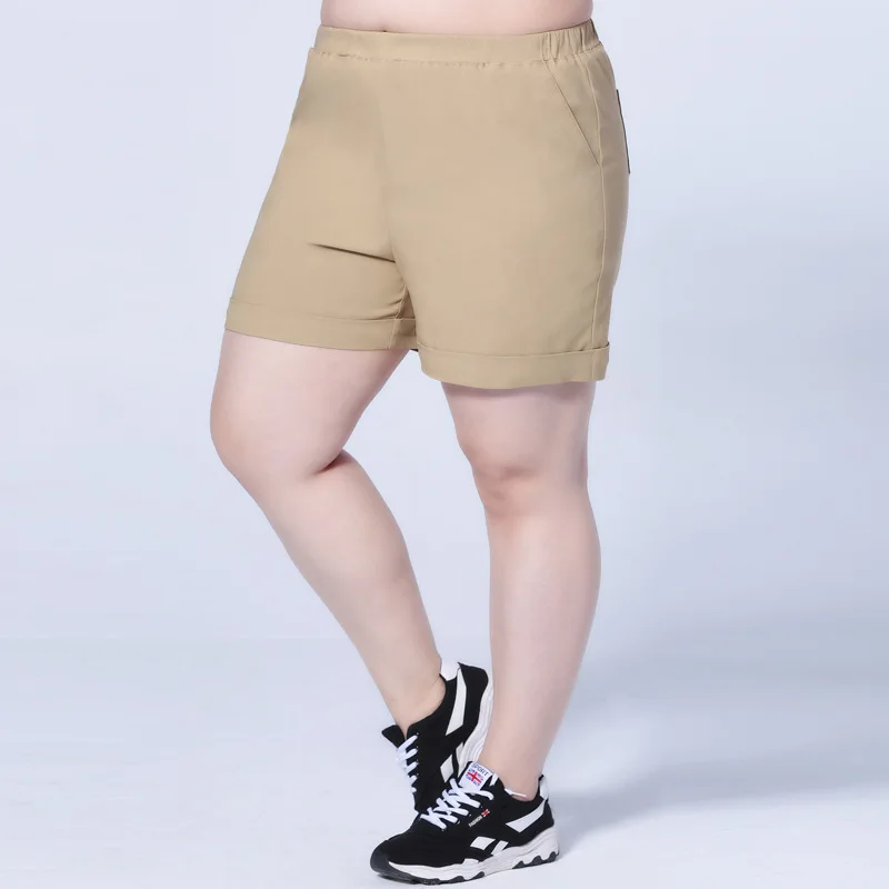 

3XL-7XL Women Summer Large size Casual Shorts Female 2019 Black Shorts Elastic Waist Slim 5XL 6XL Plus Big size Sportwear Shorts