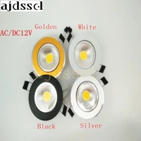 1pcs super bright recessed led dimmable downlight cob 3w 5w 7w 12w led spot light led decoration ceiling lamp acdc 12v