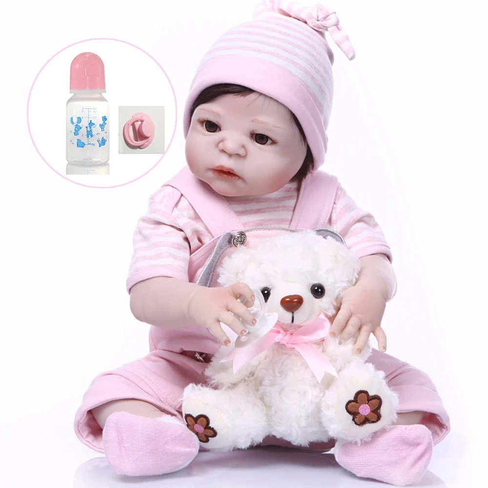 57 см все силиконовые куклы Reborn Baby реалистичные Bebe Menina кукла принцессы для девочек