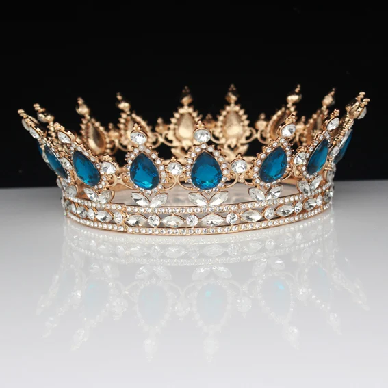 Tiara 05 15 цветов Винтаж Королева Король диадема невесты Тиара короны золото кристалл женщин выпускного вечера свадебные украшения для волос невесты аксессуары для волос - Окраска металла: Tiara 05