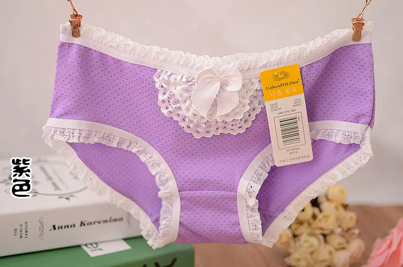4 Pcs Packed Flowers BOKT Cotton Girl Women Briefs Panties Underpants Lingerie Underwear S/M |