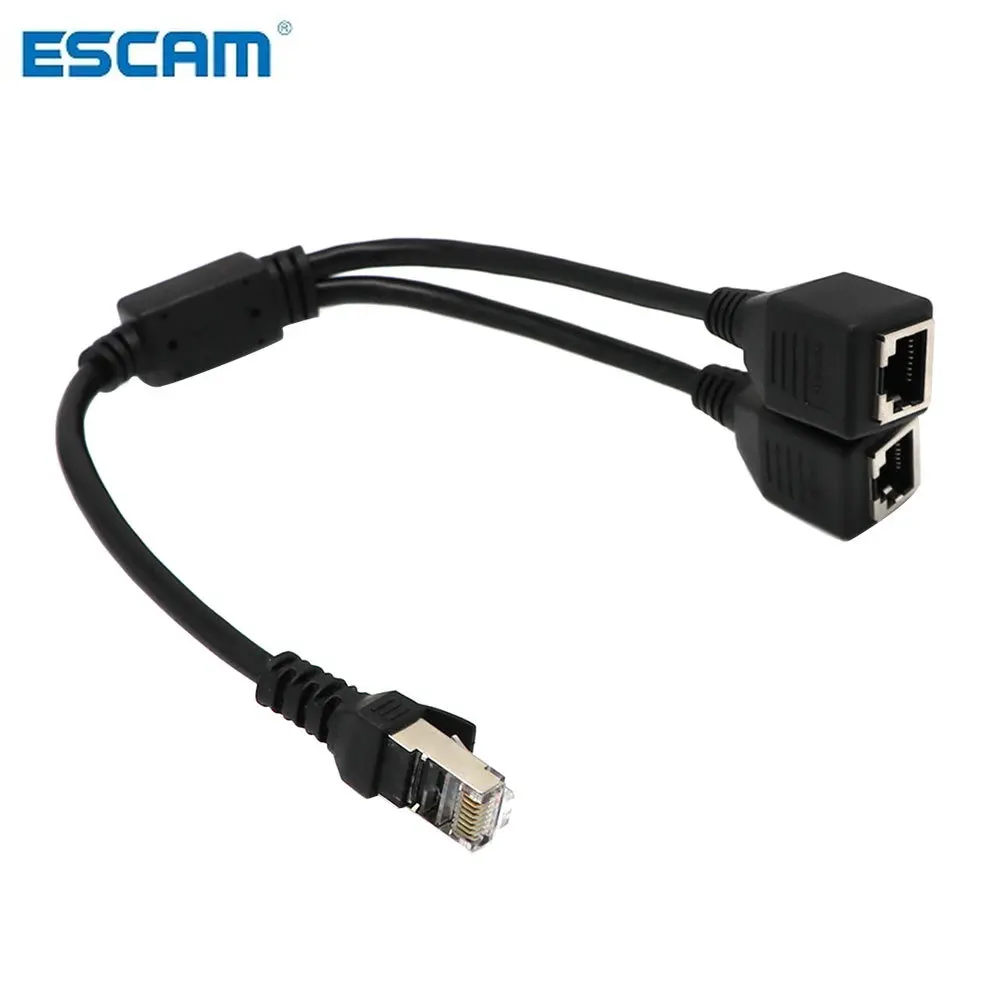 Переходник-Сплиттер ESCAM RJ45 Ethernet Y шнур-переходник от 1 до 2 портов для CAT 5/CAT 6 LAN |
