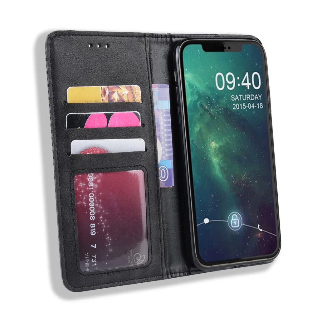Роскошный кожаный чехол-кошелек с подставкой и кредитными слотами для iPhone 11 Pro (5 8