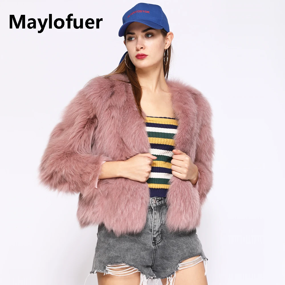 Новинка от Maylofuer женская теплая зимняя короткая Меховая куртка верхняя одежда