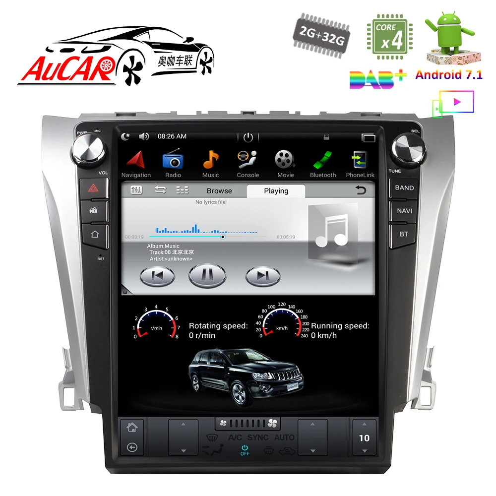 2 DIN Android 8 1 12 "Tesla Style для Toyota Camry автомобильное радио мультимедийный 2015 din