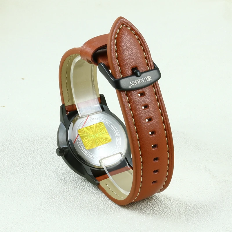 2016 роскошные Брендовые мужские часы ультра тонкие из натуральной кожи