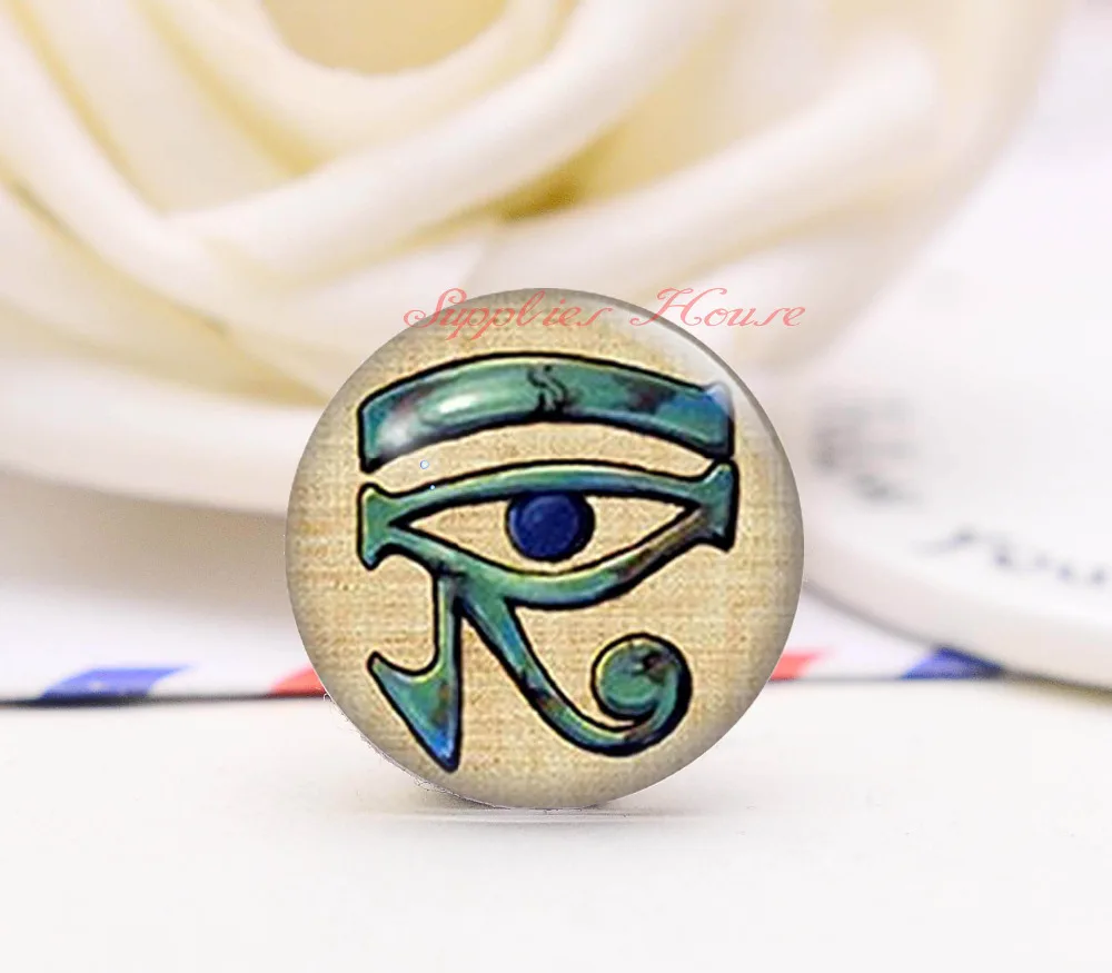 

Handmade Round Eye Of Horus Africa Egypt Photo Glass Cabochons For Jewelry Making Findings Cameo Pendant Settings Accessory