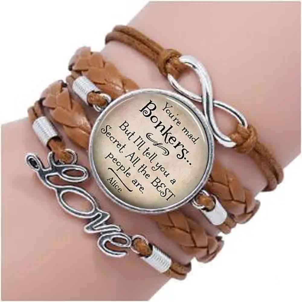2017 I'm Not Crazy Cheshire Pendants Quote Alice In Wonderland Handmade Pendant necklace Glass Cabochon Jewelry Accessories | Украшения