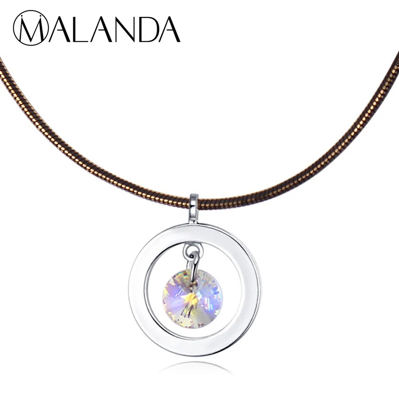 Malanda Роскошные брендовые Подвески для Для женщин круглый кристалл от Swarovski