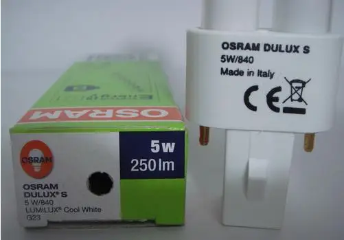 2 шт. 5 Вт компактная флуоресцентная лампа LUMILUX Pin G23 DULUX S Вт/860 холодный белый D/S Вт/840