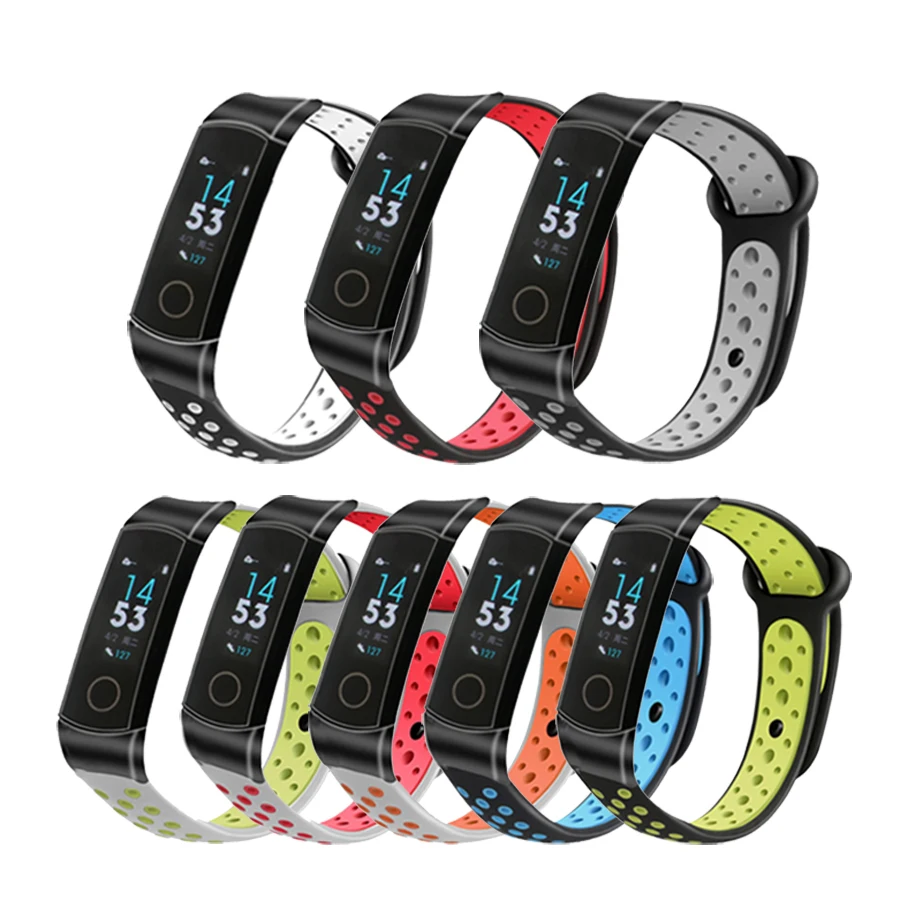 

Ремешок силиконовый для Honor Band 4 Standard Edition, двухцветный спортивный браслет для Huawei Honor Band 4 5, аксессуары для ремня