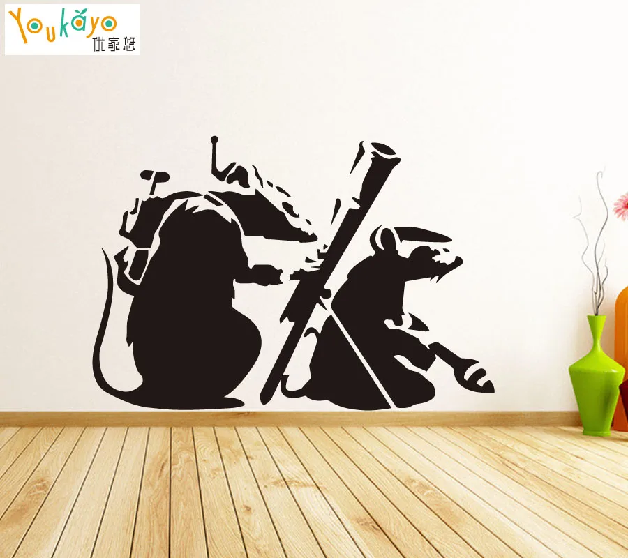 Армейские крысы граффити мышь виниловые настенные наклейки-настенные