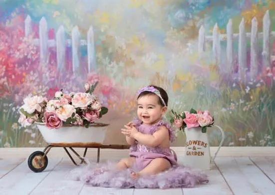 Виниловый фон для фотосъемки с розовыми цветами весенний детей Детский душ