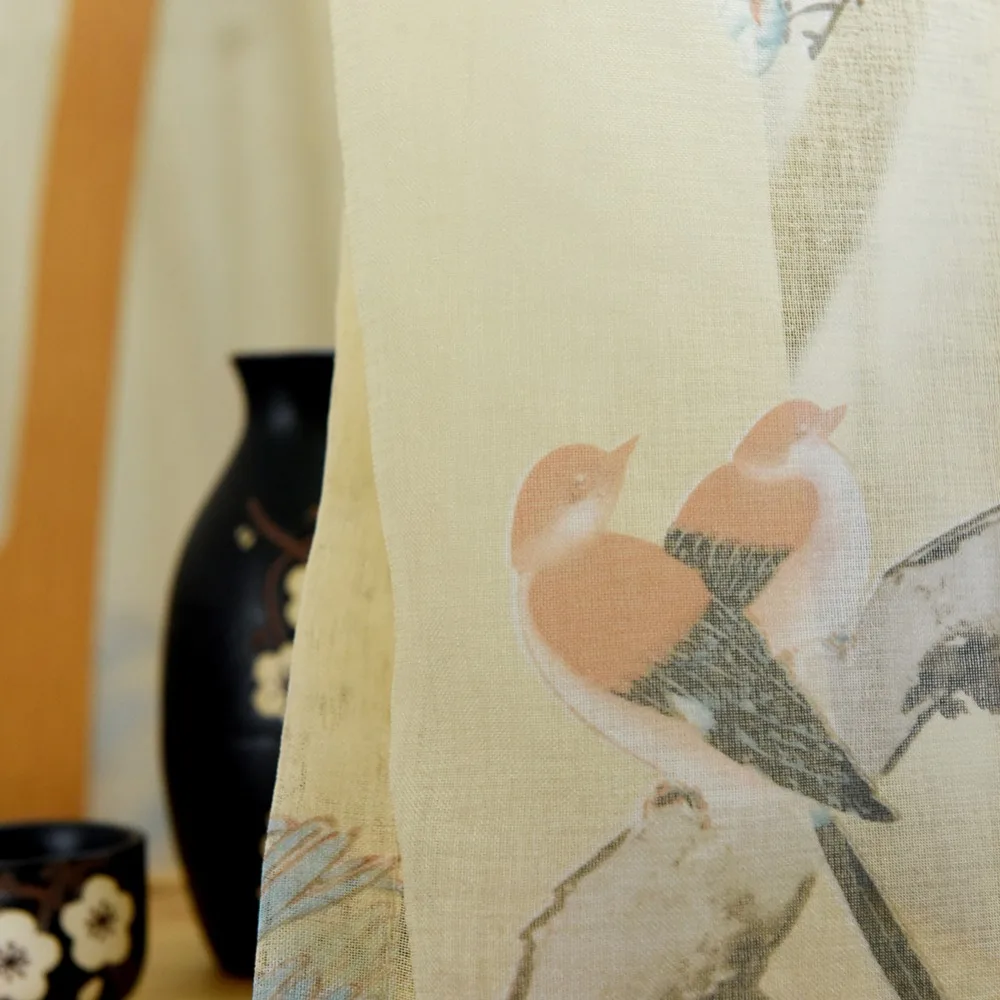 LOZUJOJU птичьи ветки с узором занавески для спальни окна пасторальная драпировка