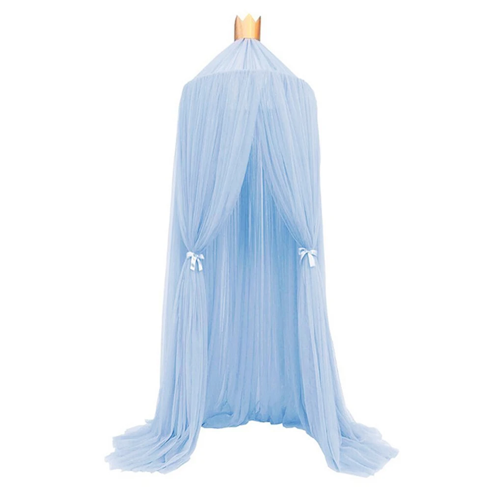 light blue 240cm Urijk, кружевная москитная сетка, Круглый купол, палатки для детей и взрослых, кровать, подвесная москитная сетка, декор для детской комнаты, Потолочный подвесной навес - Цвет: light blue 240cm