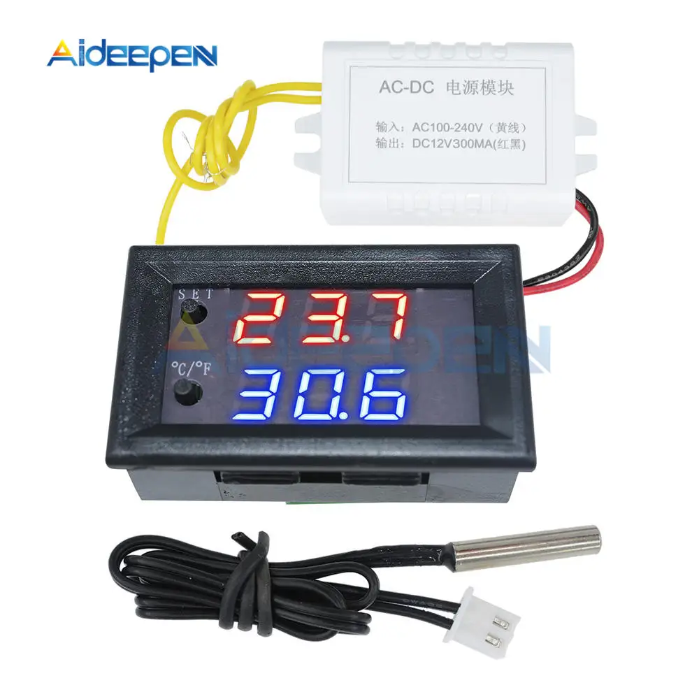 W1209 W1209WK DC 12 В AC 110-220 В термостат контроль температуры светодиодный цифровой термометр термо-переключатель тестер модуль NTC датчик