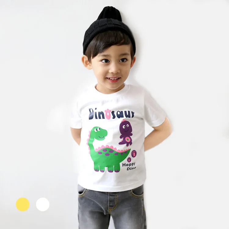 

Одежда для детей футболки для мальчиков и девочек летняя стильная футболка для детей брендовая футболка футболка с принтом динозавра
