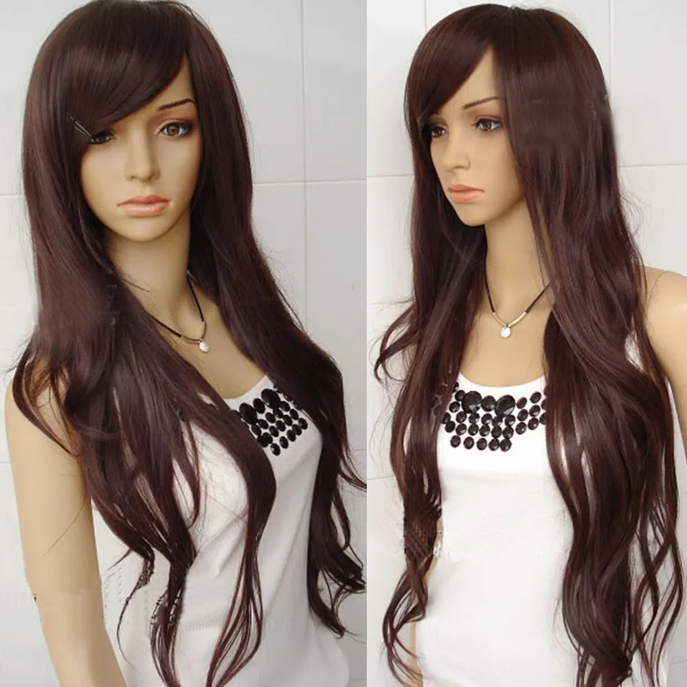 Доставка&gt&gt&gt НОВЫЙ Длинные Волнистые Темно-Коричневый Мода Лолита Harajuku Стиль