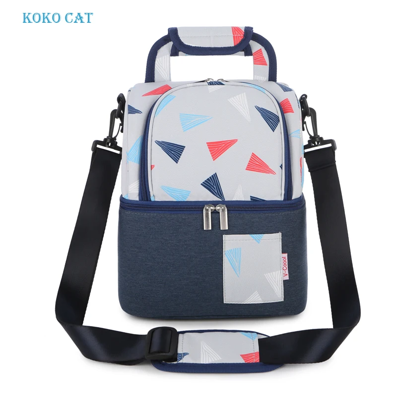 Сумки для обедов KOKOCAT, сумки для еды, сумки для пикника для женщин, Термосумка для обедов, Детская сумка для молока - Цвет: Dark blue