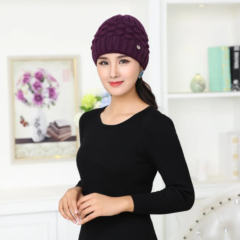 Beanies skullies woman autumn and winter cap girl knitted hats for women beanie warm hat gorro ladies winter wool caps bone
