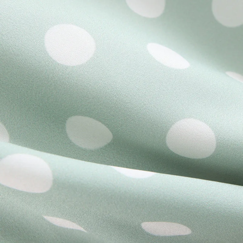 Bazaleas White Dot Print Green women Dress vestido Center Bust Bow Tie summer zipped back Slim Women mini dresses | Женская одежда