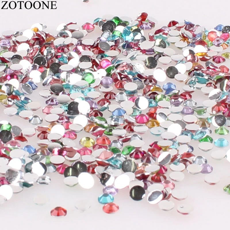 ZOTOONE разные размеры 1000 шт./лот Стразы 3 5 мм красочные кристаллы и AB Камни клейкая