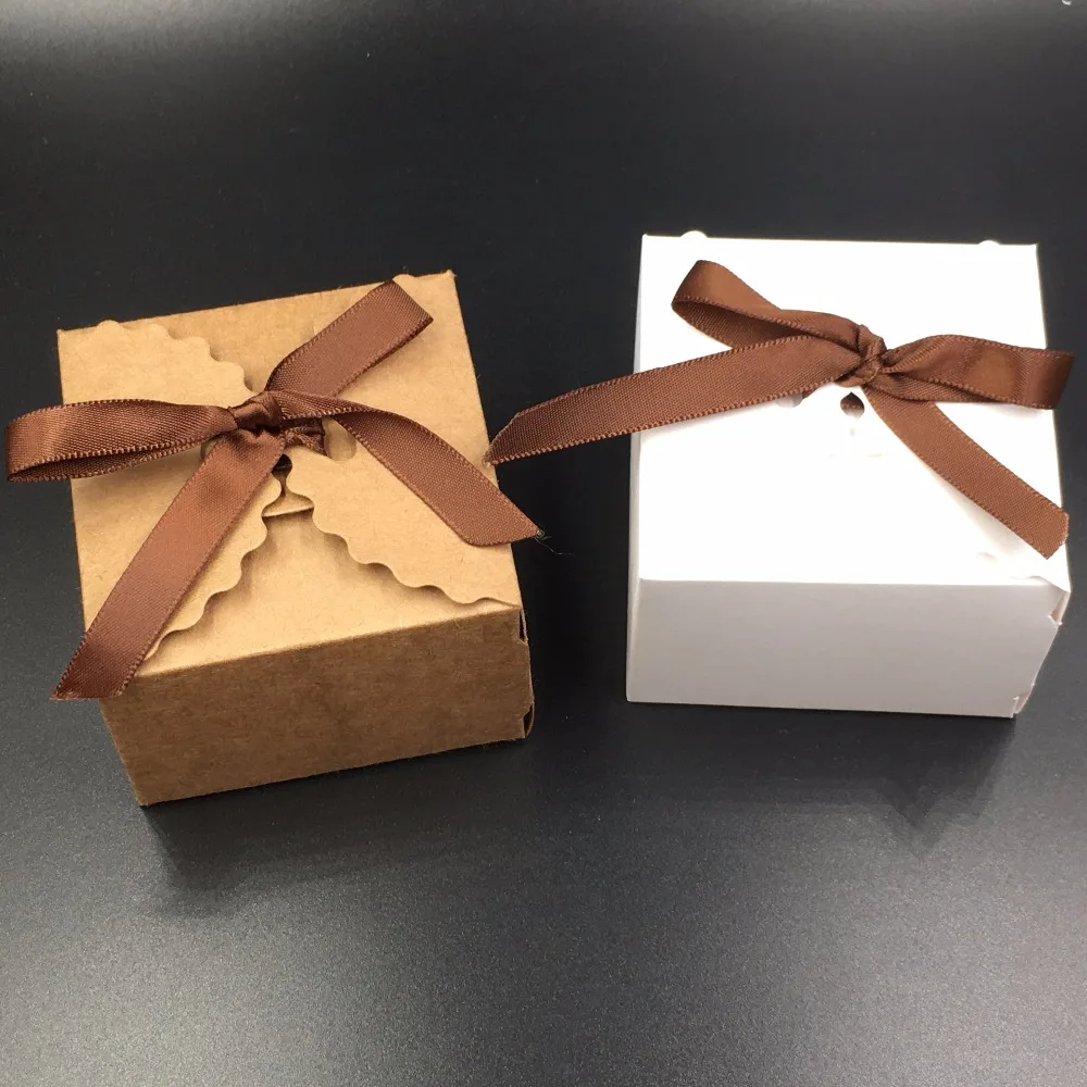 30 шт. коричневая Подарочная коробка из крафт бумаги для конфет тортов ювелирных