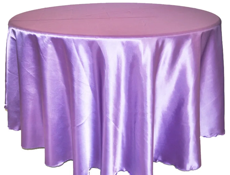 Lavender WedFavor 1 шт. круглая атласная Скатерть для банкета, скатерти для свадебного стола, льняные скатерти для домашнего мероприятия, вечерние украшения для отеля - Цвет: Lavender