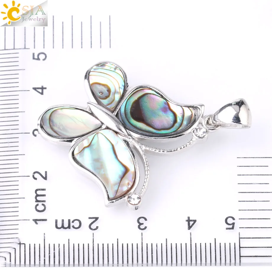 CSJA натуральное ожерелье с бабочкой из абалона подвески для девочек Новая