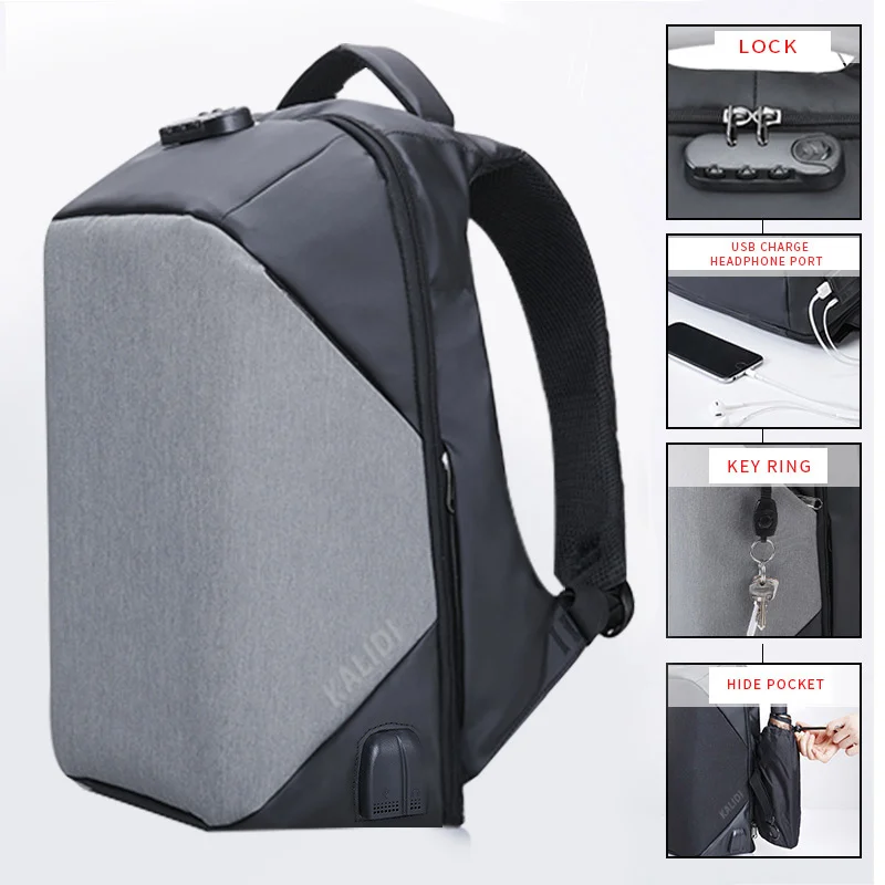 Водонепроницаемая сумка для ноутбука KALIDI 15 дюймов с usb зарядкой Mackbook pro 13 3 6