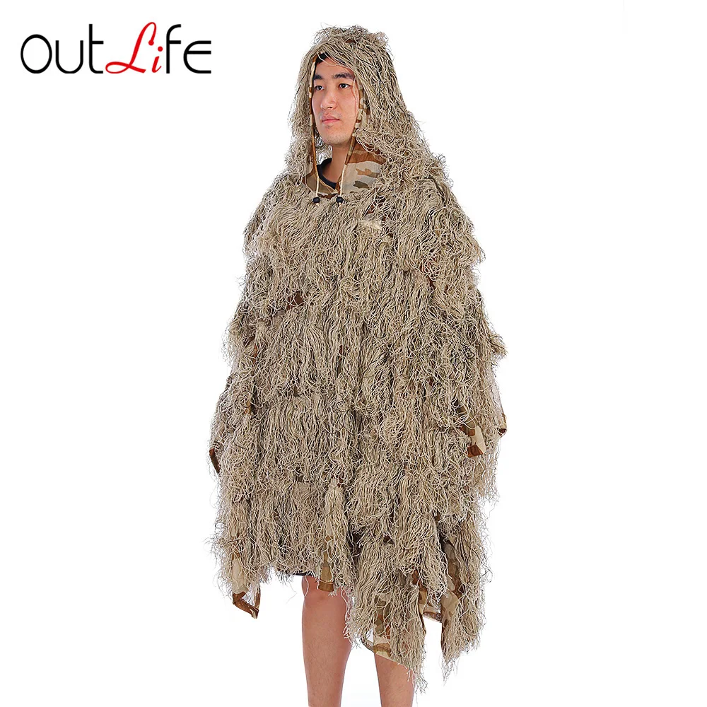 Камуфляжный плащ Outlife костюм для охоты в джунглях пончо наблюдения за птицами 2