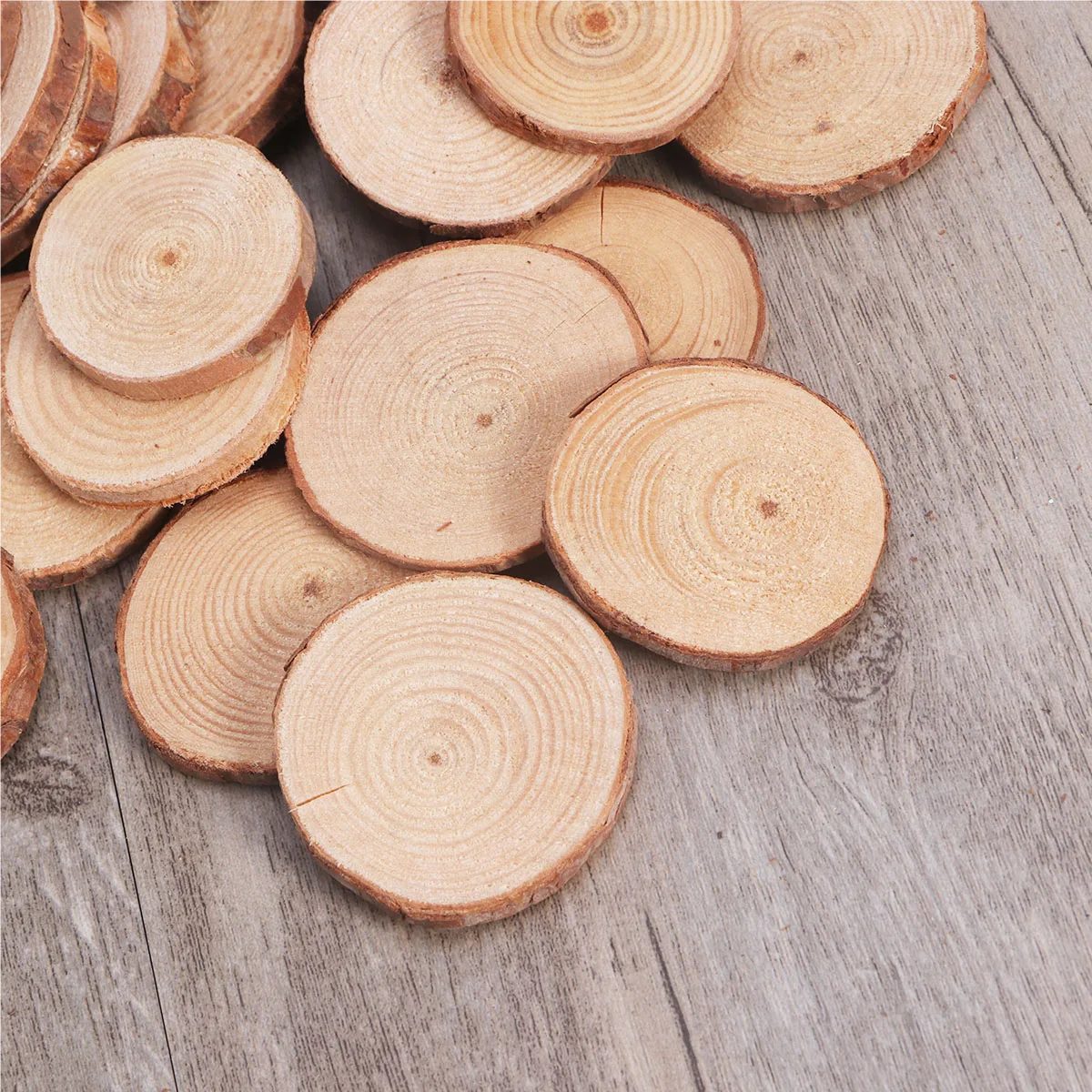30pcs 4-5cm Wood Log Slices Discs Round Natural Rustic Crafts Tags Wedding DIY Decorations Wooden Craft Supplies Ornaments | Дом и сад