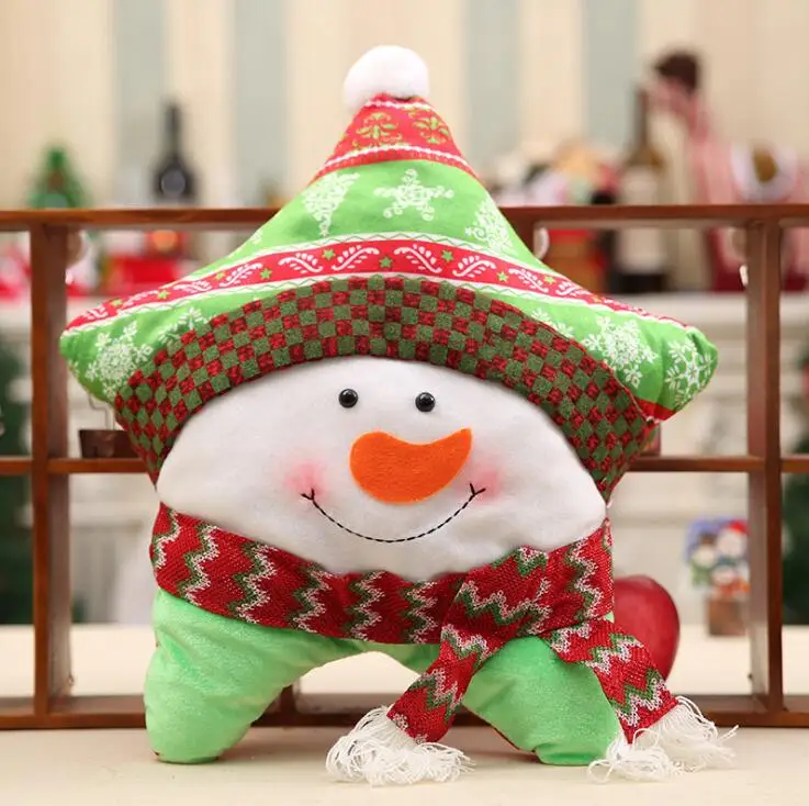 Рождественская звезда форма Xmas Санта Снеговик Подушка с лосем декоративная