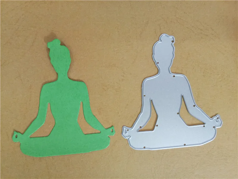 Ufurty женщина занимающаяся йогой металлические резные штампы сделай сам бумажные карточки для скрапбукинга