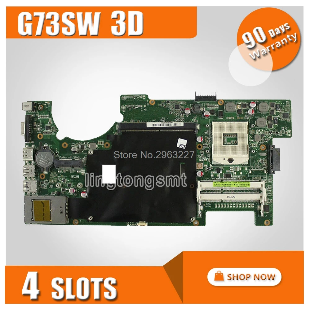 

Для For Asus G73SW материнская плата rev2.0 HM65 4RAM слот 3D разъем 90R-N3IMB1000Y материнская плата 100% протестирована