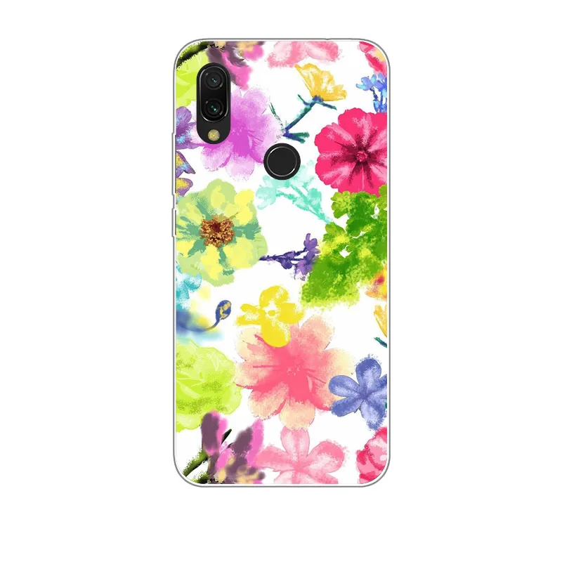Xiaomi Redmi 7 Case Silicon Precious flower Painting Soft TPU Back Cover for Redmi7 protect Phone cases |