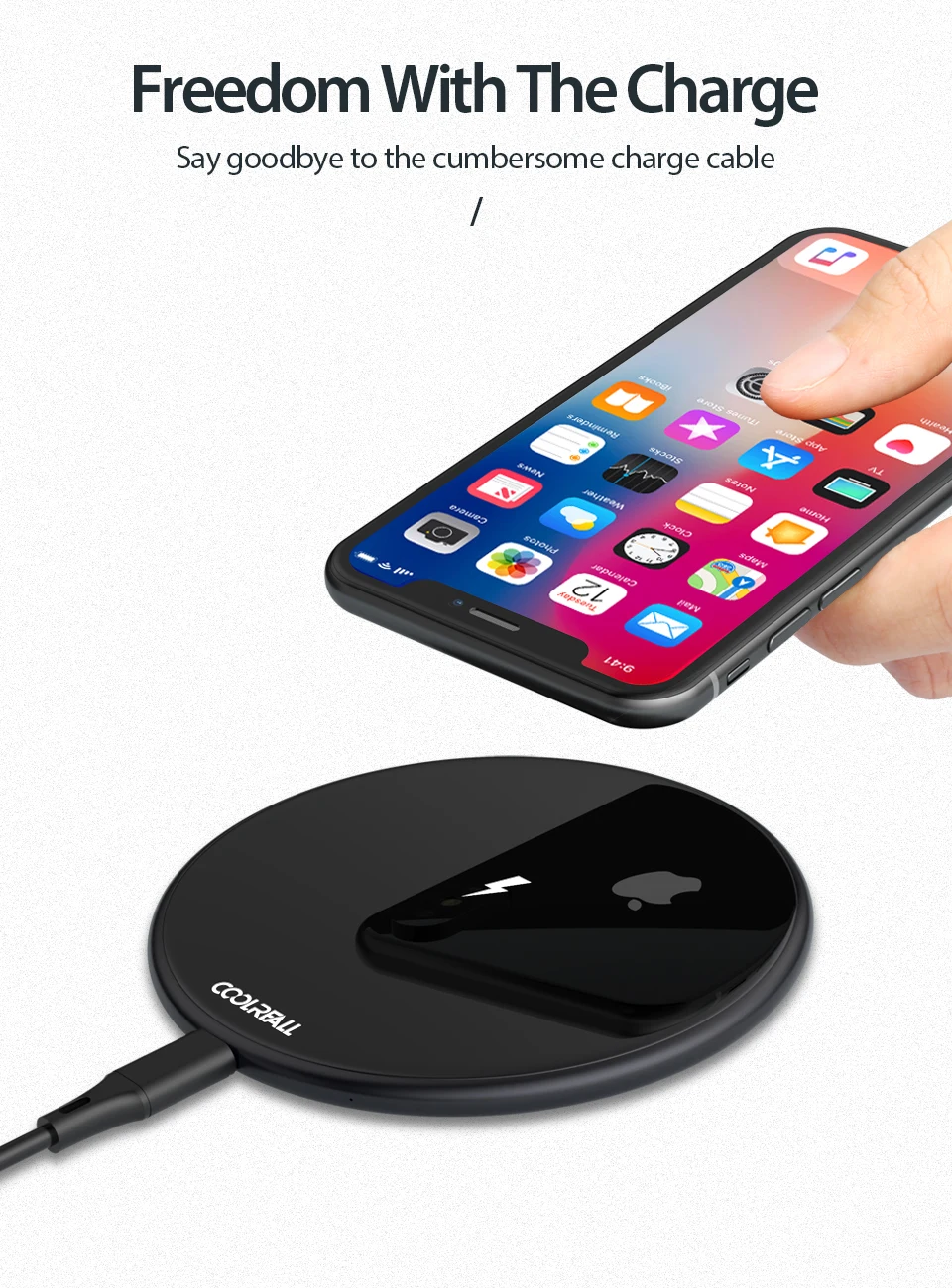 Coolreall 15 Вт Qi Беспроводное зарядное устройство для samsung S9 S10 iPhone X XS MAX XR 8 Plus для Xiaomi 9 huawei P30 pro 10 Вт Беспроводная зарядка