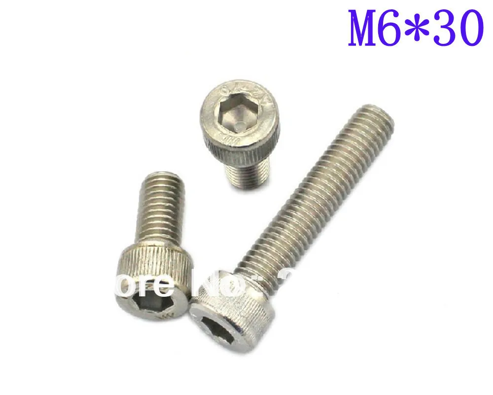 Lot25 Метрическая Резьба M6 * 30 мм винт с шестигранной головкой из нержавеющей стали |